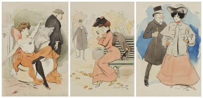 Henri LUCIEN-ROBERT (1868-?) Dessins de presse (scènes galantes), vers 19003 dessins...