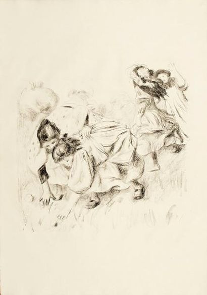 Pierre-Auguste RENOIR (1841-1919) Les Enfants jouant à la balle. 1900. Lithographie....