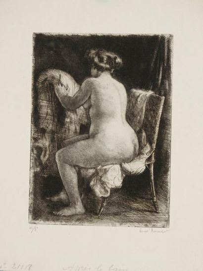 Ernest Rouart (1874-1942) Études de femmes nues. Vers 1900. Eau-forte et pointe sèche....
