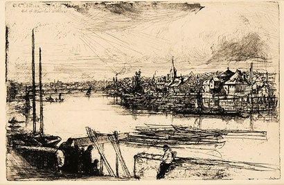 Sir Francis Seymour Haden (1818-1910) Battersea Reach ou Old Chelsea (Out of Whistler's...