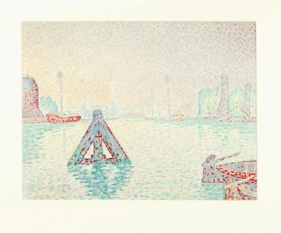 Paul SIGNAC (1863-1935) En Hollande - la balise. 1894. Lithographie. [318 x 440]....