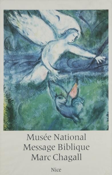 Marc CHAGALL (1887-1985) (d'après) L'Ange Affiche pour le Musée National de Nice....