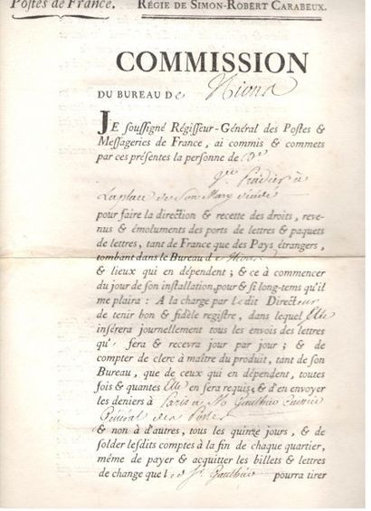 null POSTES. Claude-Jean Rigoley, baron d’ogny (1725-1798) administrateur, intendant...