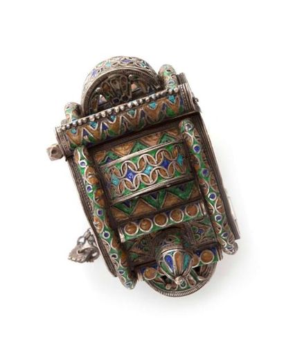 null Paire de bracelets de cheville en argent, Maroc, Anti Atlas, XVIIIe-XIXe siècle...
