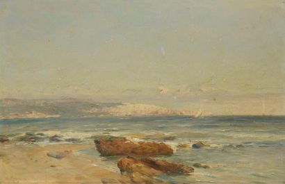 Marius RAYNAUD (1860-1935) La Baie d'Alger, vers 1892 Huile sur toile. Signée en...