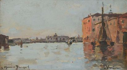 Maurice BOMPARD (1857-1936) Venise Huile sur toile. Signée en bas à gauche. Située...