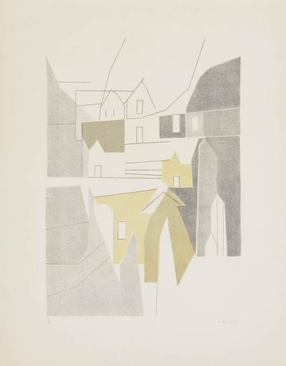 André BEAUDIN (1895-1979) La Ville, 1957 Lithographie. Signée, datée et numérotée...