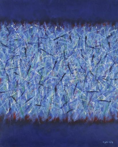 Yves ALCAÏS (né en 1938) Composition abstraite Huile sur toile. Signée en bas à droite....