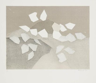 André BEAUDIN (1895-1979) Composition aux feuilles, 1961 Lithographie. Signée, datée...