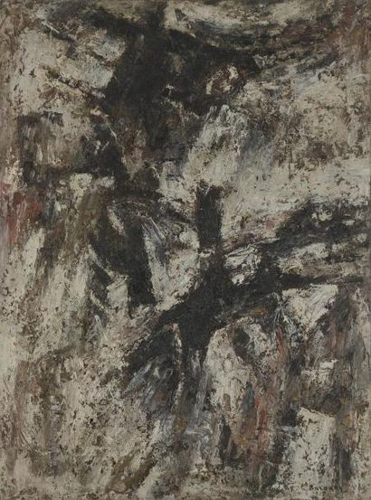 Ézéquiel BAROUKH [égyptien] (1909-1984) Composition, vers 1960 Huile sur toile. Signée...