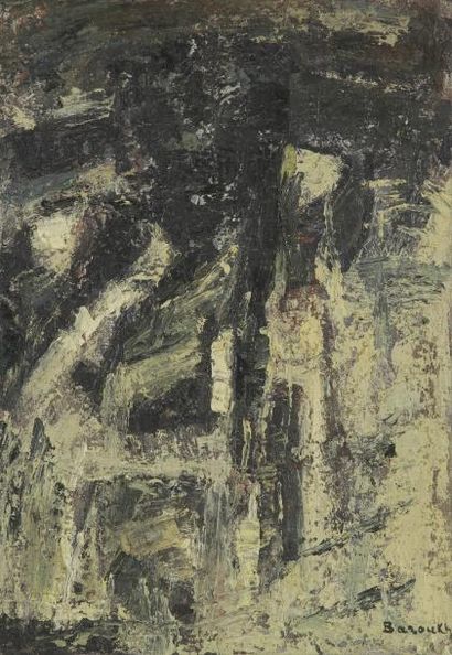 Ézéquiel BAROUKH [égyptien] (1909-1984) Composition, vers 1960 Huile sur toile. Signée...
