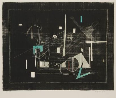 Francis BOTT (1904-1998) Composition, 1951 Lithographie. Signée, datée et numérotée...