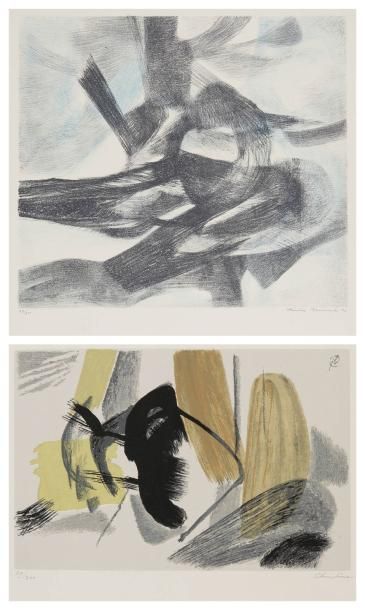 Christine BOUMEESTER (1904-1971) Composition, vers 1950 et 1963 2 lithographie et...