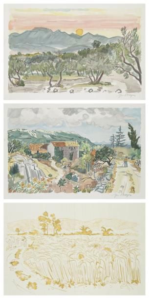 Yves BRAYER (1907-1990) Camargue Portfolio de 8 lithographies. Toutes signées. Un...