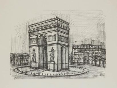 Bernard BUFFET (1928-1999) Arc de Triomphe Lithographie. Signée dans la planche en...