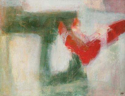 Angel ALONSO [franco-espagnol] (1928-1994) Composition, 1958 Huile sur toile. Monogrammée...