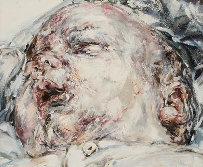Philippe PASQUA (né en 1965) Portrait, 2003 Huile sur toile. Signée et datée au dos....