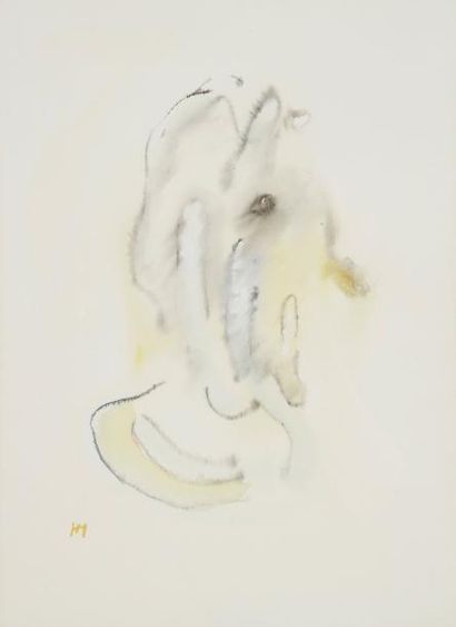 Henri Michaux (1899-1984) Composition abstraite, vers 1947-48 Aquarelle. Monogrammée...