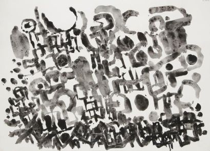 Jacques GERMAIN (1915-2001) Composition, 1980 Aquarelle. Monogrammée et datée en...