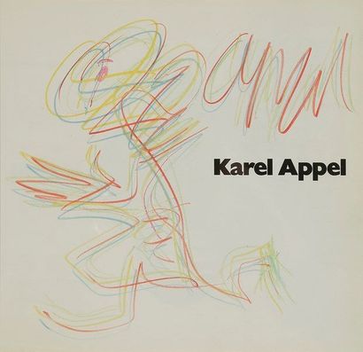 Karel APPEL [néerlandais] (1921-2008) Personnage Dessin au crayon de couleur. Signé...