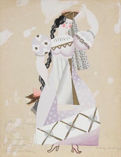 Ksenia Leonidovna Boguslawskaya (1892, Saint-Pétersbourg - 1971, Paris) Costume pour...