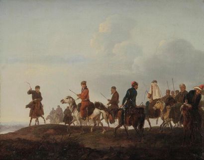 École allemande. Première moitié du XIXe Souvenir Cosaque, Campagne d’Allemagne 1813


Huile...
