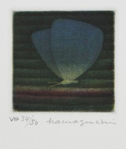 JAPON - XXe siècle Yozo Hamaguchi (1909 - 2000) Papillons, 1982 Ensemble de sept...