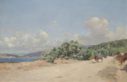 Joseph GARIBALDI 
Paysage vers l'étang de Berre
Sur sa toile d'origine.
52 x 75 cm
Signé...