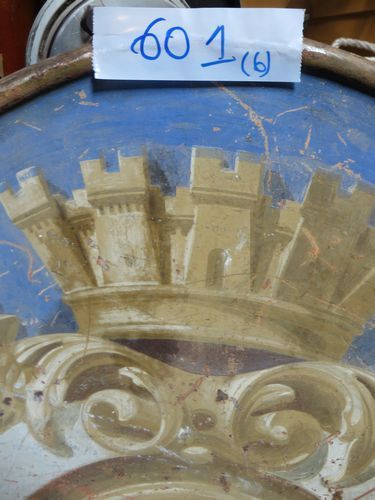 null 6 plaques en tôle peinte de type Moyen Age. Ville de Marseille, Fleur de Lys...