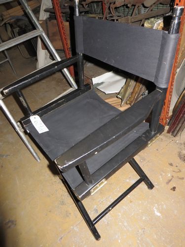 null Lot de 5 chaises pliantes de réalisateur en bois, assise et dossier en tiss...