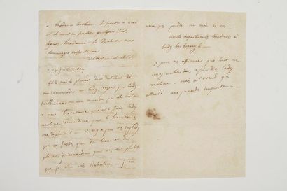 Germaine Necker, baronne de staël (1766-1817) Lettre autographe à la suite d'une...
