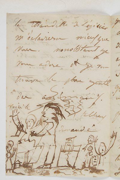 Juliette DROUET (1806-1883) .Lettre autographe signée «Juliette» avec dessin, 8 septembre...