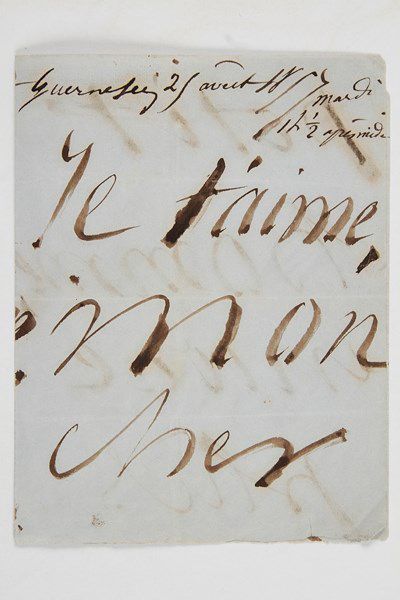 null Juliette DROUET (1806-1883).Lettre autographe signée «Juju», Guernesey 25 août...