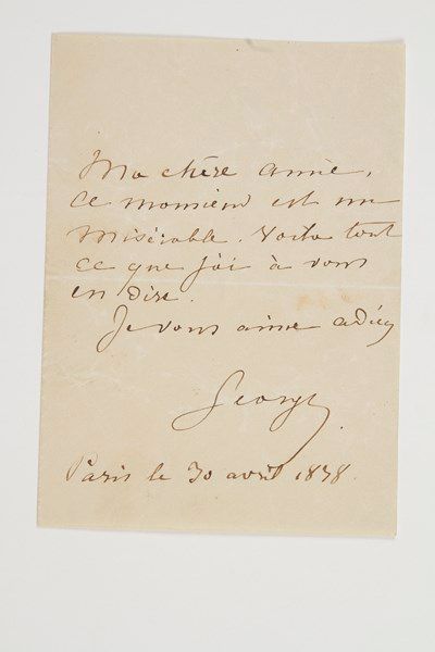 George SAND (1804-1876) .Lettre autographe signée «George», Paris 30 avril 1838,...
