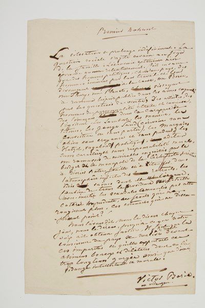 George SAND (1804-1876) Manuscrit autographe signé «Victor Borie, ex-vidangeur»,...