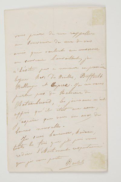 null Élisabeth Rachel Félix, dite RACHEL (1821-1858) la grande tragédienne.Lettre...