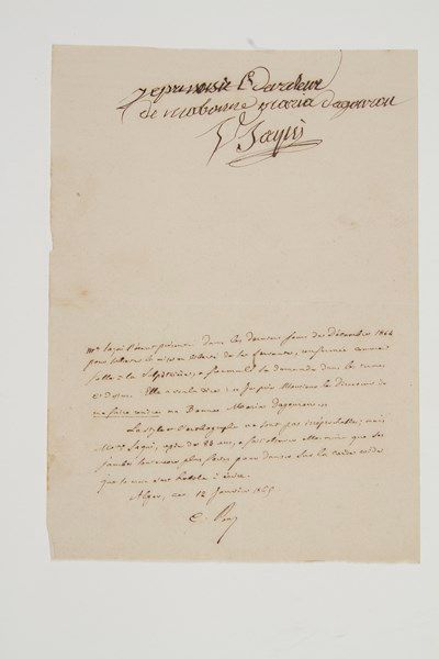 null Marguerite SAQUI (1786-1866) acrobate et danseuse de corde.Pièce autographe...