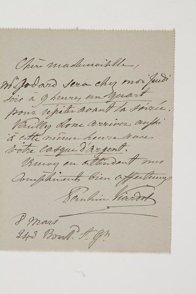 null Pauline VIARDOT (1821-1910) cantatrice.Lettre autographe signée «Pauline Viardot»,...