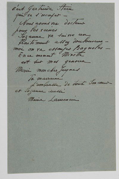 Marie LAURENCIN (1883-1956) peintre.Lettre...
