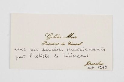 null Golda MEIR (1898-1978) Présidente du Conseil de l'État d'Israël de 1969 à 1974.Carte...