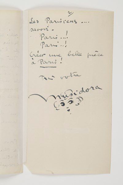 null Jeanne Roques, dite MUSIDORA (1889-1957) actrice du cinéma muet.Lettre autographe...