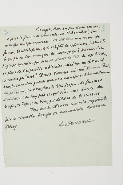  Léon DAUDET (1868-1942) écrivain. Manuscrit autographe signé «Léon Daudet», Les...