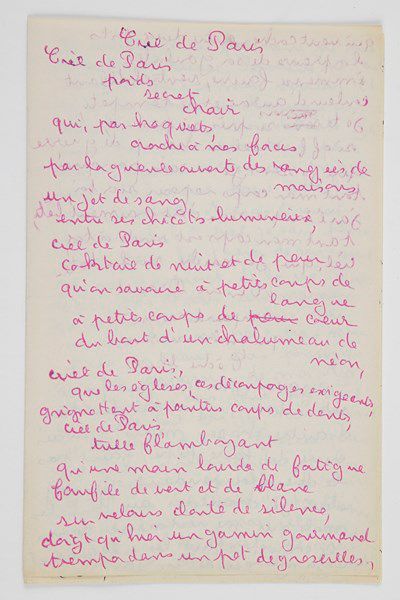 Marie-Noëlle dite Minou DROUET (née en 1947) poétesse prodige 3 Lettres autographes...