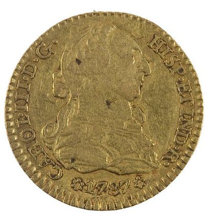 null CHARLES III (1759-1788). Escudo, 1787 Séville. Fr.289, KM.416.2a - TB