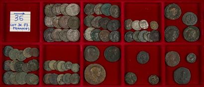 null LOT d’environ 73 monnaies, essentiellement romaines du Bas-Empire (23 antoniniens...