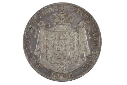 null Duché de Parme – Plaisance – Guastalla. 5 lire en argent de Marie-Louise, 1815....