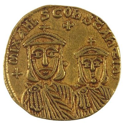 null THEOPHILE avec son père Michel II et Constantinus son frère (832-839). Solidus,...