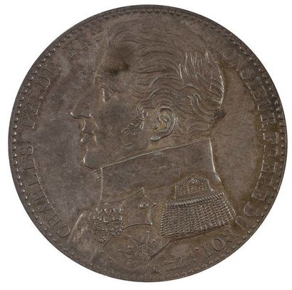 null RESTAURATION (1814-1830). Module de 5 francs en argent: Visite de Charles-Philippe,...