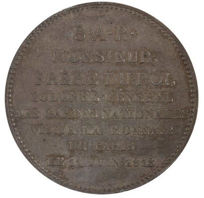 null RESTAURATION (1814-1830). Module de 5 francs en argent: Visite de Charles-Philippe,...
