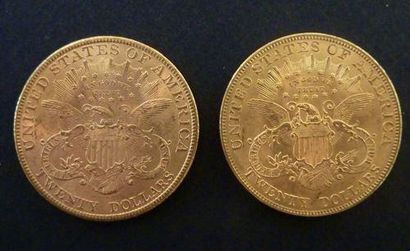 null 2 Pièces de 20 US $ en or type Liberty: 1900, 1904